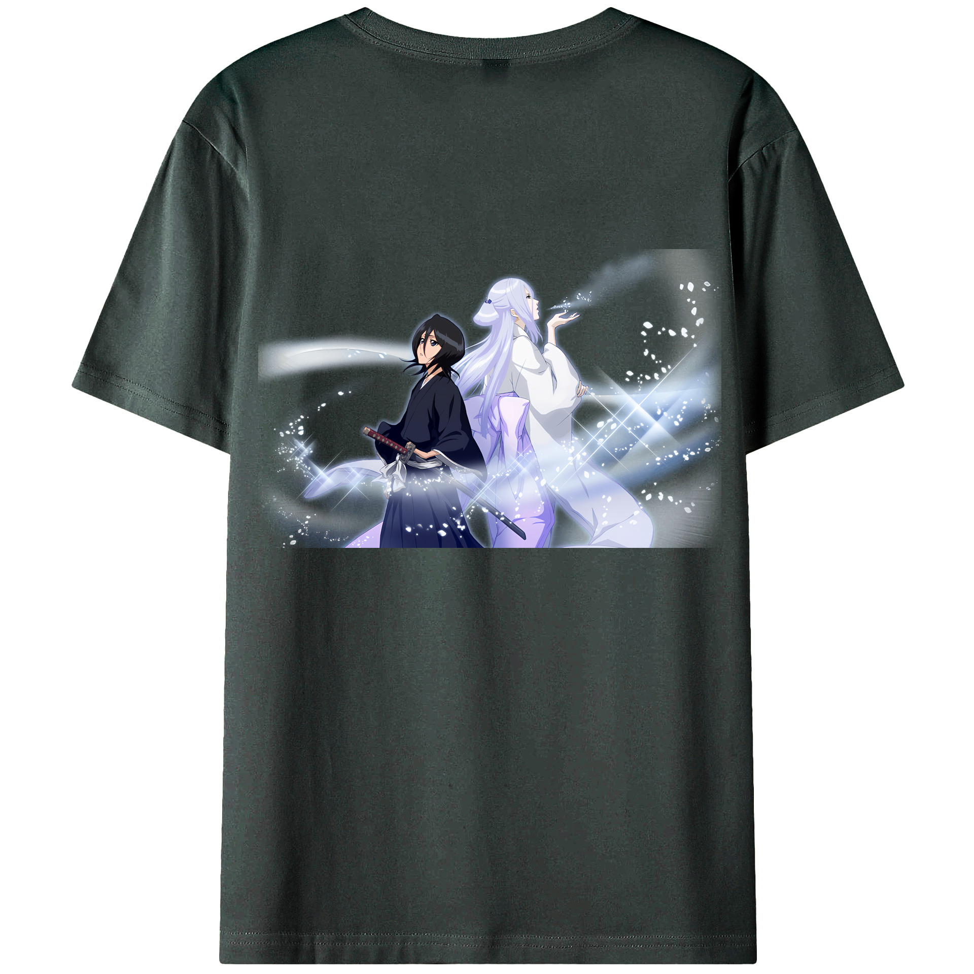 （画像用） ブリーチ 朽木ルキア BLEACH Kuchiki Rukia 綿100％ メンズ半袖Tシャツ（バックプリント） 通気性